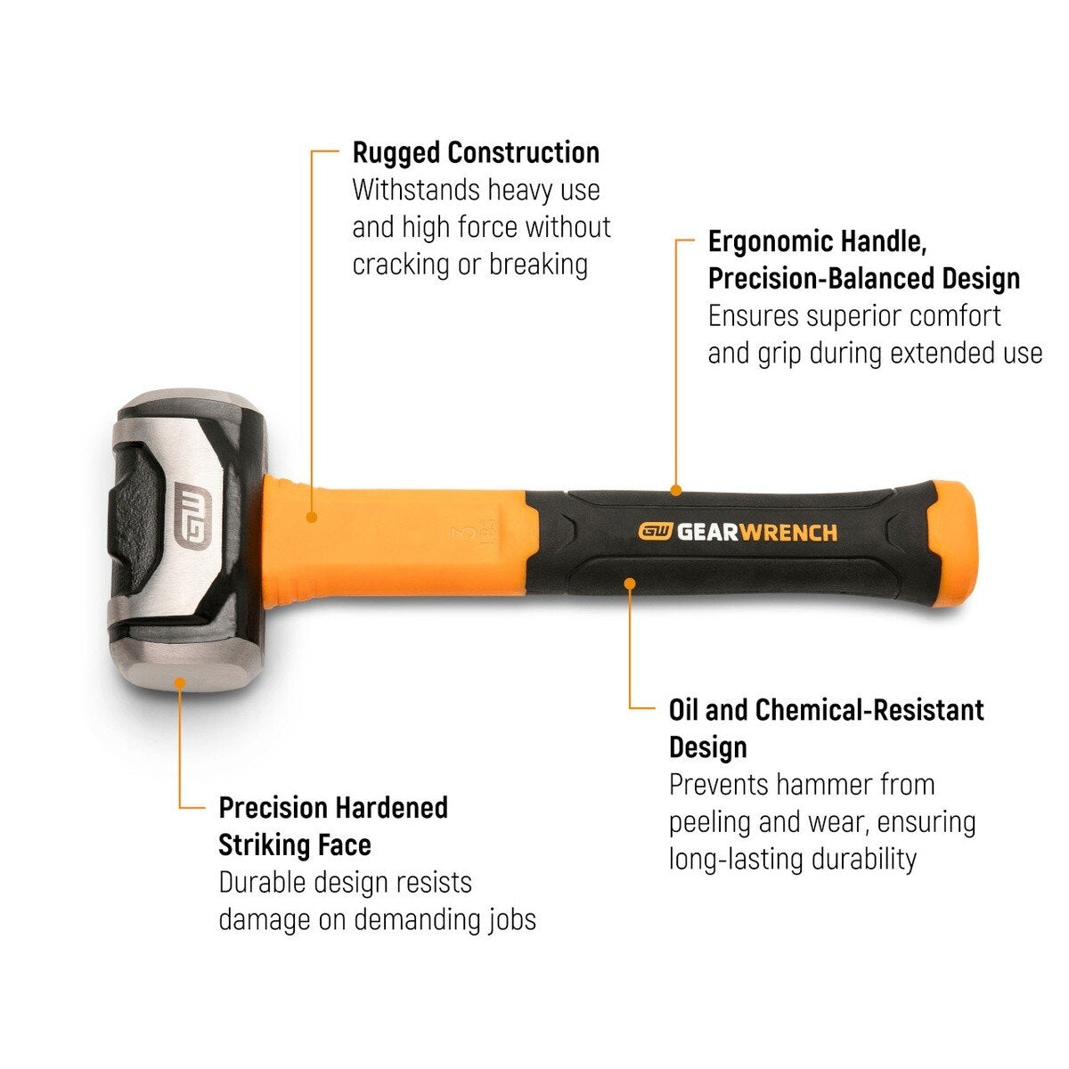 GearWrench GWHFDRL48 48 oz Drilling Hammer with Fiberglass Handle - 2