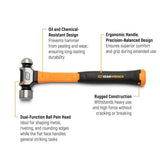 GearWrench GWHFGBP8 8 oz Ball Pein Hammer Fiberglass Handle 11.7 in L - 2