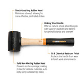 GearWrench GWHWRM16 16 oz Non-Marring Rubber Mallet with Hickory Handle 13" Length - 2