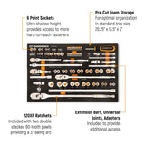 GearWrench GWMS120CBMTS 120XP 1/4 in 3/8 in 1/2 in Drive Mechanics Tool Set in Foam Tray (89 Piece) - 2