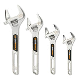 GearWrench GWMSAJW01 6" to 12" Chrome Adjustable Wrench Set with EVA Foam Storage Tray (4 Piece)