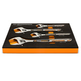 GearWrench GWMSAJW01 6" to 12" Chrome Adjustable Wrench Set with EVA Foam Storage Tray (4 Piece) - 6