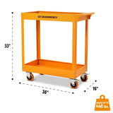 GearWrench GWMSC 36" 2 Shelf Steel Automotive Utility Cart with Locking Casters - 3