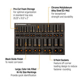 GearWrench GWMSISKHSAE 3/8 in and 1/2 in Drive 6 Point SAE Hi-Viz Impact Socket Set with Foam Tray (54 Piece) - 2