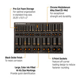 GearWrench GWMSISKHSAE 3/8 in and 1/2 in Drive 6 Point SAE Hi-Viz Impact Socket Set with Foam Tray (54 Piece) - 2