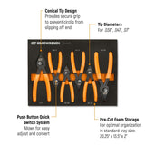 GearWrench GWMSSRP03 Push Button Convertible Snap Ring Pliers Set with Foam Storage Tray (6 Piece) - 2