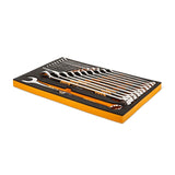 GearWrench GWMSSWHSAE Hi-Viz Long Pattern 12 Point SAE Combination Wrench Set with Foam Tray (19 Piece)