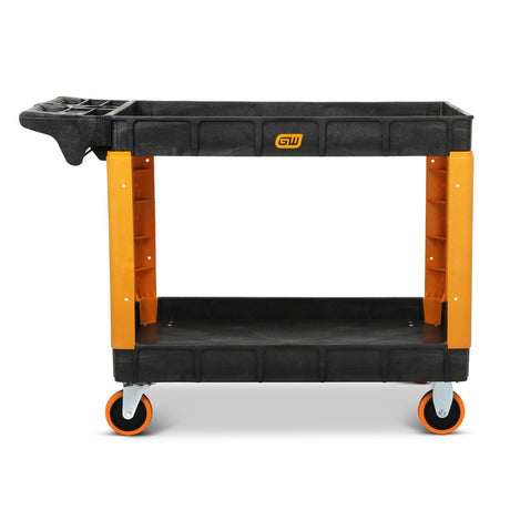 GearWrench GWPSCM 46" 2 Shelf Heavy Duty Plastic Utility Cart with Locking Casters 500 lb Capacity
