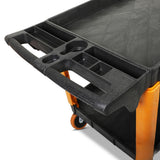 GearWrench GWPSCM 46" 2 Shelf Heavy Duty Plastic Utility Cart with Locking Casters 500 lb Capacity - 4