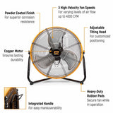 GearWrench GWSFAN20 20" 3-Speed High Velocity Shop Fan - 2