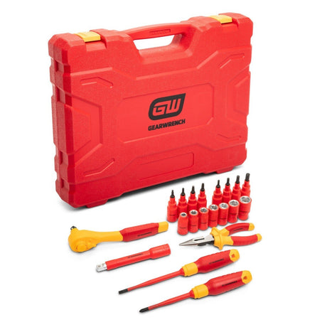 GearWrench GWVDE20 3/8" Drive VDE Insulated Tool Set with Blow Mold Case (20 Piece Set)