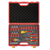 GearWrench GWVDE20 3/8" Drive VDE Insulated Tool Set with Blow Mold Case (20 Piece Set) - 3