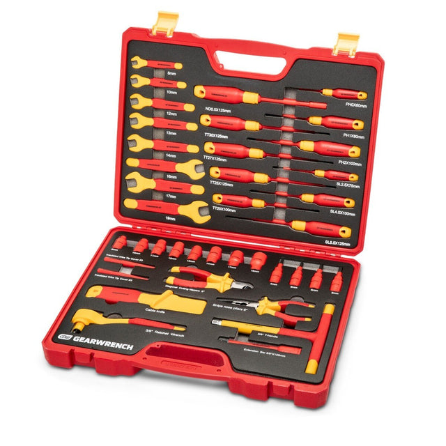 GearWrench GWVDE39 VDE Insulated Tool Set Rated 1000V with Blow Mold Case (39 Piece Set)