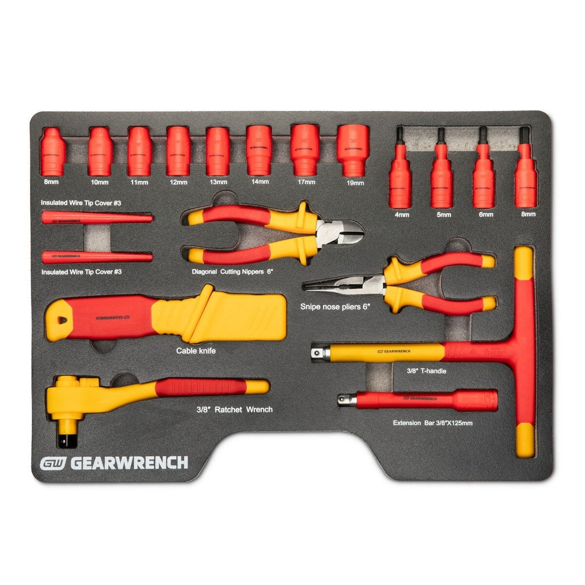 GearWrench GWVDE39 VDE Insulated Tool Set Rated 1000V with Blow Mold Case (39 Piece Set) - 3