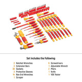 GearWrench GWVDE72 VDE Insulated 1/4" and 3/8" Drive Tool Set for Electrical Work (72 Piece Set) - 2