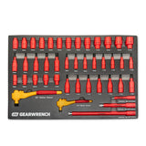 GearWrench GWVDE72 VDE Insulated 1/4" and 3/8" Drive Tool Set for Electrical Work (72 Piece Set) - 3