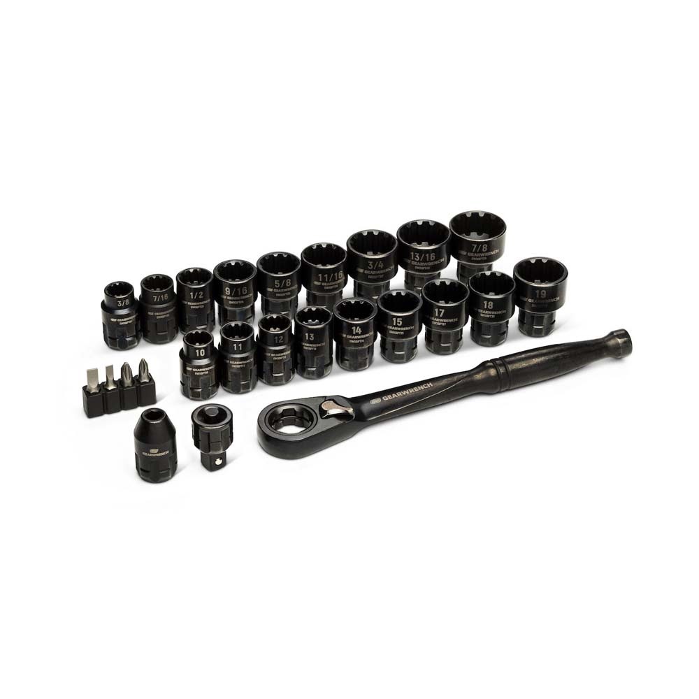 GearWrench GWX6PT25 25 Piece 3/8" Drive Pass-Thru Ratchet and Socket Set