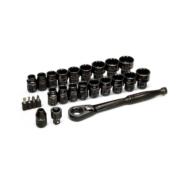 GearWrench GWX6PT25 25 Piece 3/8" Drive Pass-Thru Ratchet and Socket Set