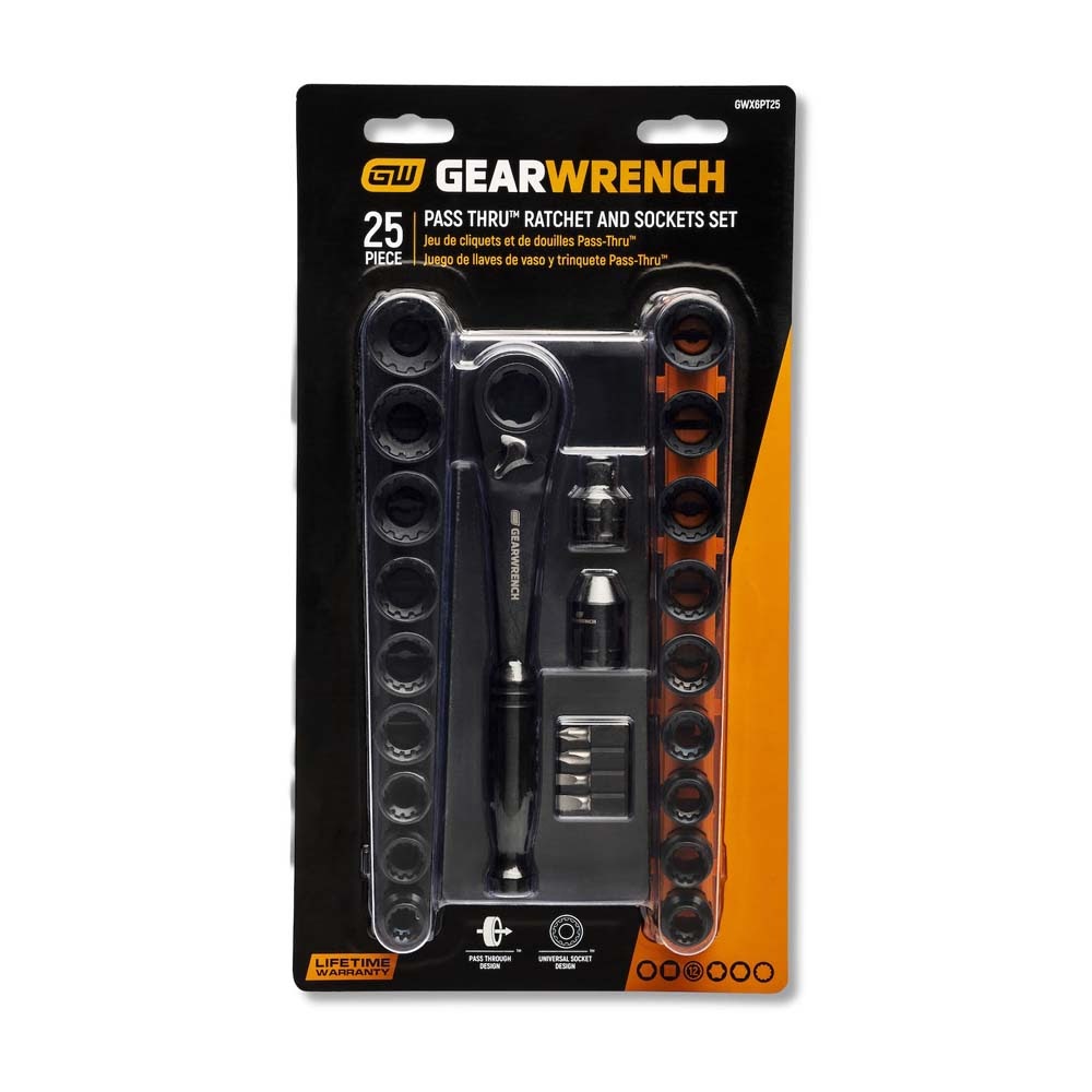 GearWrench GWX6PT25 25 Piece 3/8" Drive Pass-Thru Ratchet and Socket Set - 2