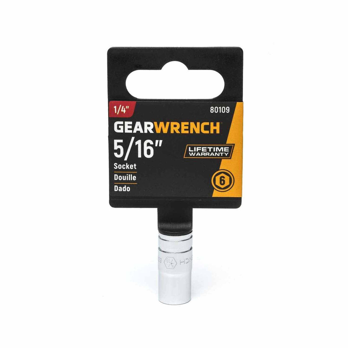 Gearwrench 80109 1/4" Drive 6 Point Standard SAE Socket 5/16" - 2