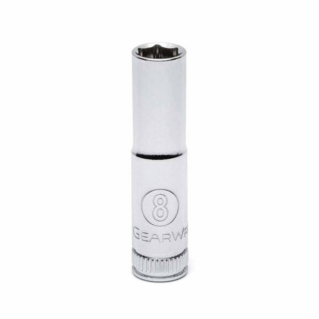 Gearwrench 80143 1/4" Drive 6 Point Deep Metric Socket 8mm