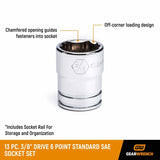 Gearwrench 80553 13 Pc. 3/8" Drive 6 Point Standard SAE Socket Set - 2