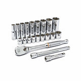 Gearwrench 80557 21 Pc. 3/8" Drive 6 & 12 Point Standard & Deep SAE Mechanics Tool Set
