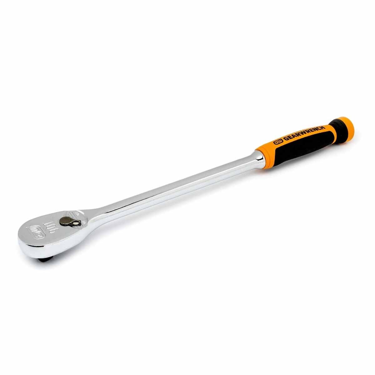 GearWrench 81361T 1/2" Drive 90-Tooth Long Handle Dual Material Teardrop Ratchet 16-1/2" - 3