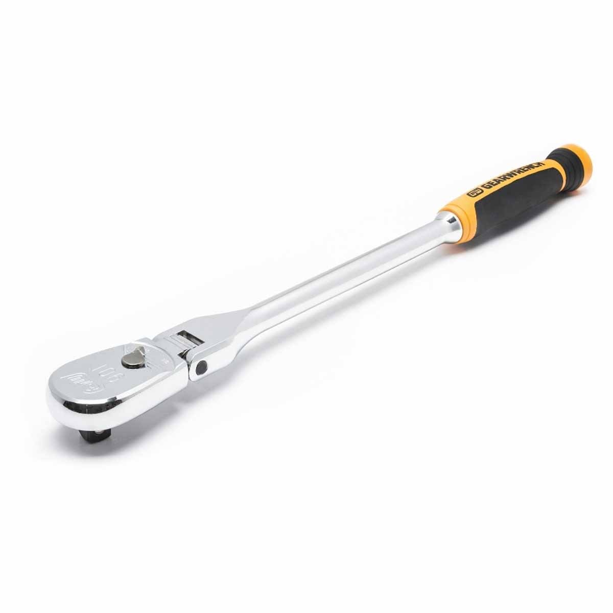 GearWrench 81370T 1/2" Drive 90-Tooth Dual Material Flex Head Teardrop Ratchet 17" - 3