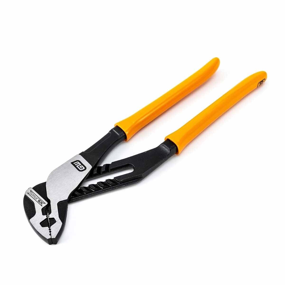 GearWrench 82169 8" Pitbull K9 Straight Jaw Dipped Handle Tongue and Groove Pliers - Industrial-Grade, Ergonomic, 8 Jaw Positions