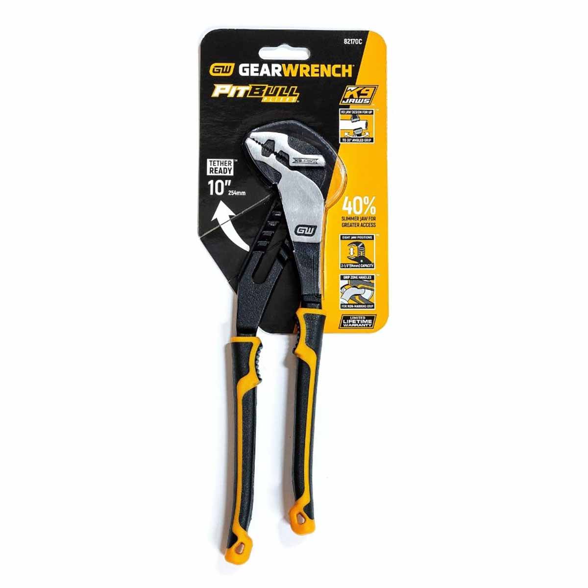 GearWrench 82170C 10" Pitbull K9 Straight Jaw Dual Material Tongue and Groove Pliers - 2