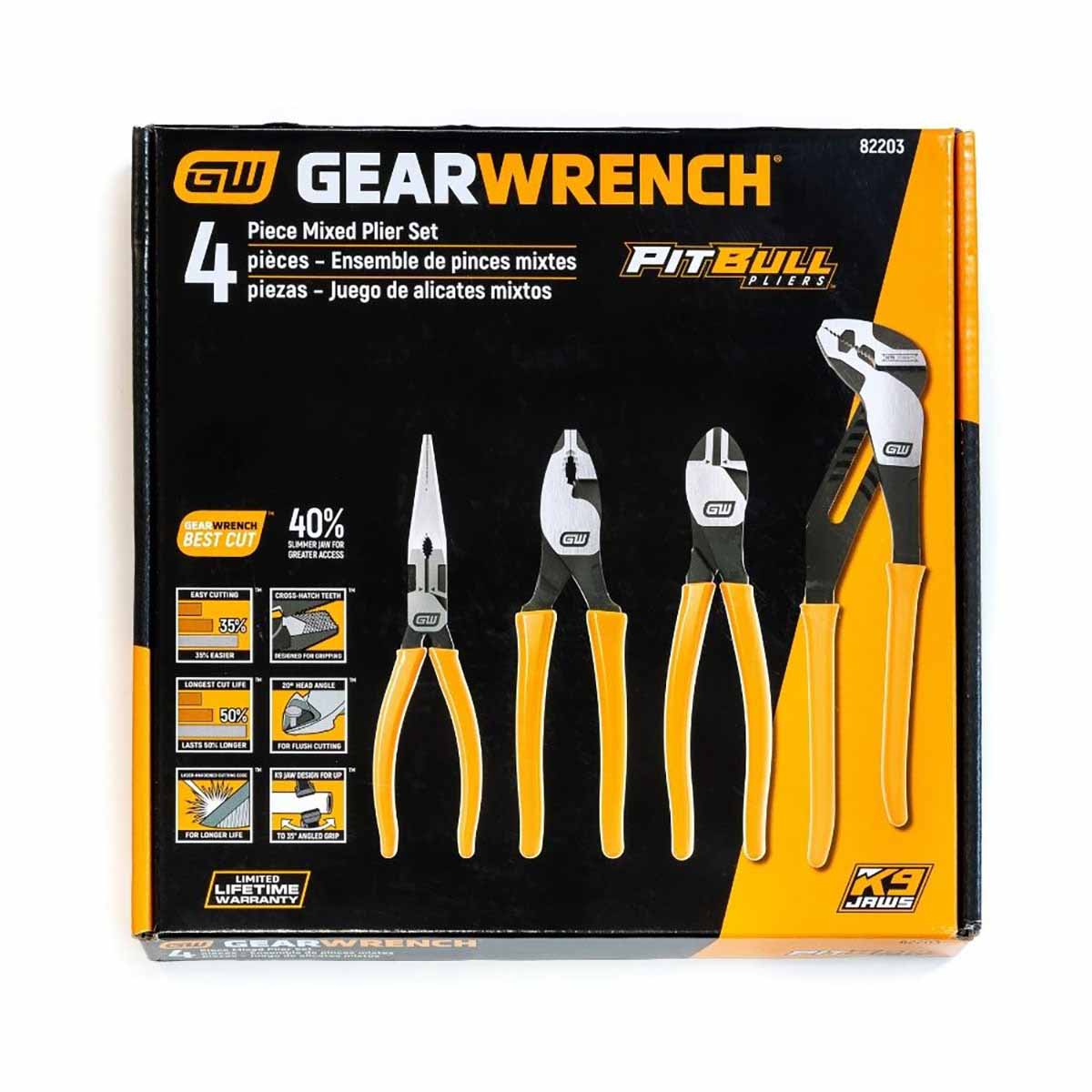 GearWrench 82203 4 Pc. Pitbull Dipped Handle Mixed Plier Set - 3