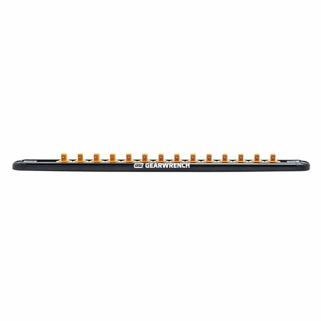Gearwrench 83126 1/4" Drive Magnetic Socket Rail with 14 Clips