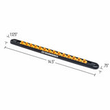Gearwrench 83126 1/4" Drive Magnetic Socket Rail with 14 Clips - 2