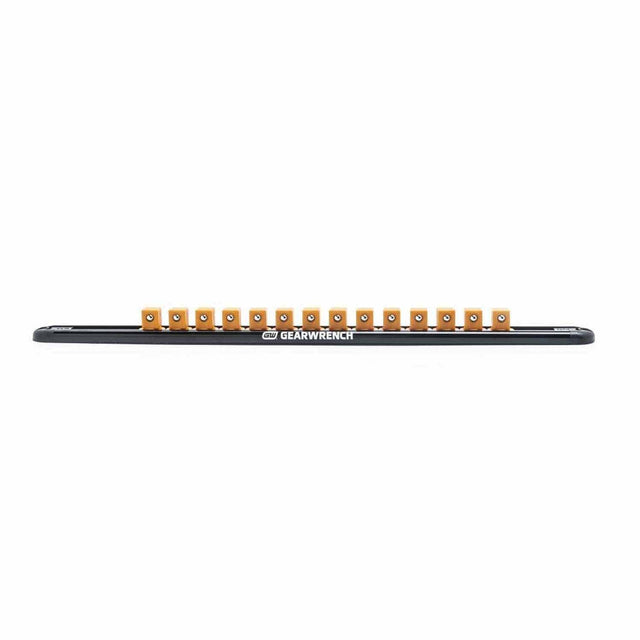 Gearwrench 83128 1/2" Drive Magnetic Socket Rail with 14 Clips