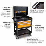 Gearwrench 83168 33" 4 Drawer Black & Orange Utility Cart - 2