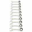 GearWrench 86850 10 Piece 90-Tooth 12 Point Metric Stubby Ratcheting Combination Wrench Set