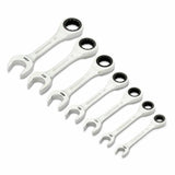 GearWrench 86858 7 Piece 90-Tooth 12 Point SAE Stubby Ratcheting Combination Wrench Set - 2