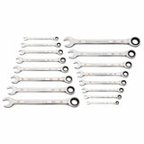 GearWrench 86928 16 Pc. 90-Tooth 12 Point Metric Combination Ratcheting Wrench Set - 2