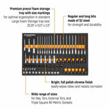 Gearwrench GWMSBSKCBMM 74 Piece 1/4”, 3/8”, 1/2” Drive Metric Bit Socket Set in Foam Storage Tray - 2