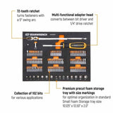 Gearwrench GWMSMBS01 105 Pc. 1/4” Drive Slim Head Mechanics Tool Set in Foam Storage Tray - 2