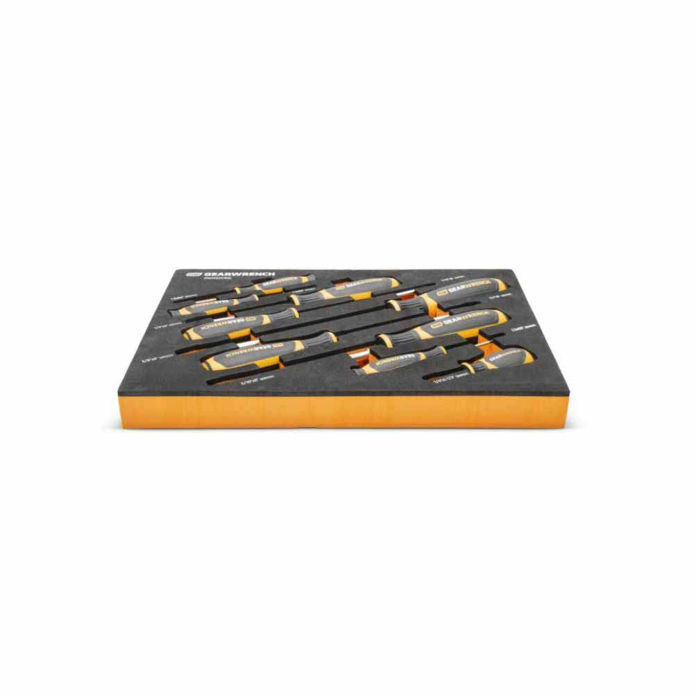 Gearwrench GWMSSCRSL 9 Piece Slotted Dual Material Screwdriver Set in Foam Storage Tray - 4