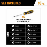 Gearwrench GWMSSCRTX 10 Piece Torx® Dual Material Screwdriver Set in Foam Storage Tray - 8