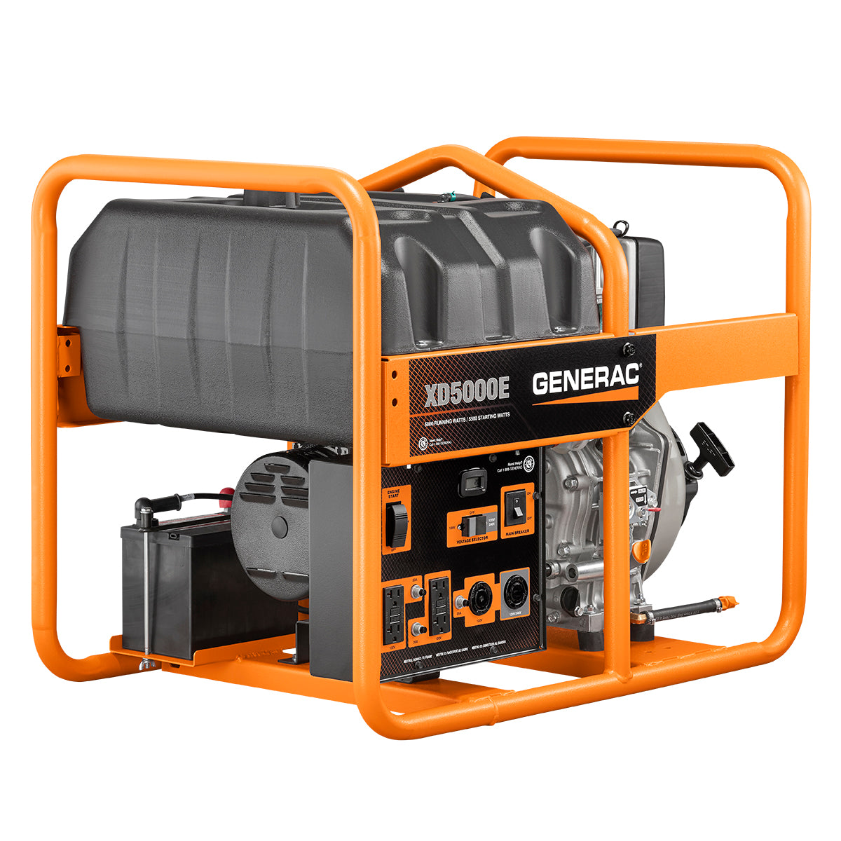 Generac 6864 XD5000E Diesel Portable Generator, CARB