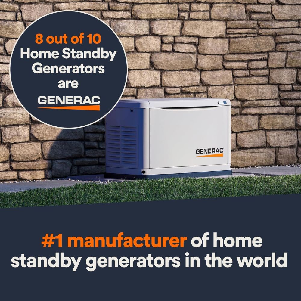 Generac 7043 22kW Air Cooled Guardian Series Home Standby Generator with 200-Amp Transfer Switch - 5