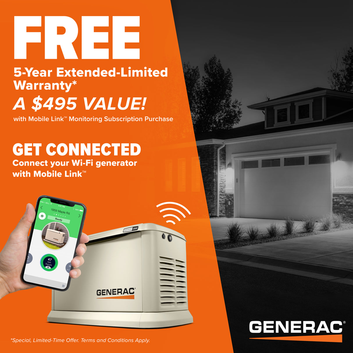 Generac 7210 Guardian 24kW Home Standby Generator with PWRview Transfer Switch Wi-Fi Enabled - 9