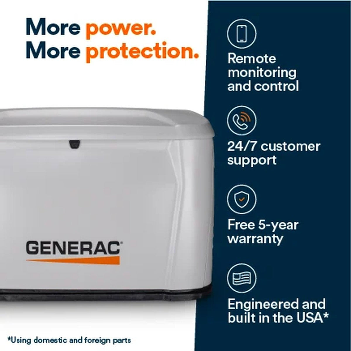 Generac 7260 22 kW Air-Cooled Automatic Standby Generator 240V Single Phase with Cellular Monitoring No Transfer Switch - 2