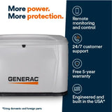 Generac 7260 22 kW Air-Cooled Automatic Standby Generator 240V Single Phase with Cellular Monitoring No Transfer Switch - 2