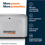 Generac 7282 28kW Air-Cooled Standby Generator 240V 1-Phase 46 x 26 x 31" No Transfer Switch - 2