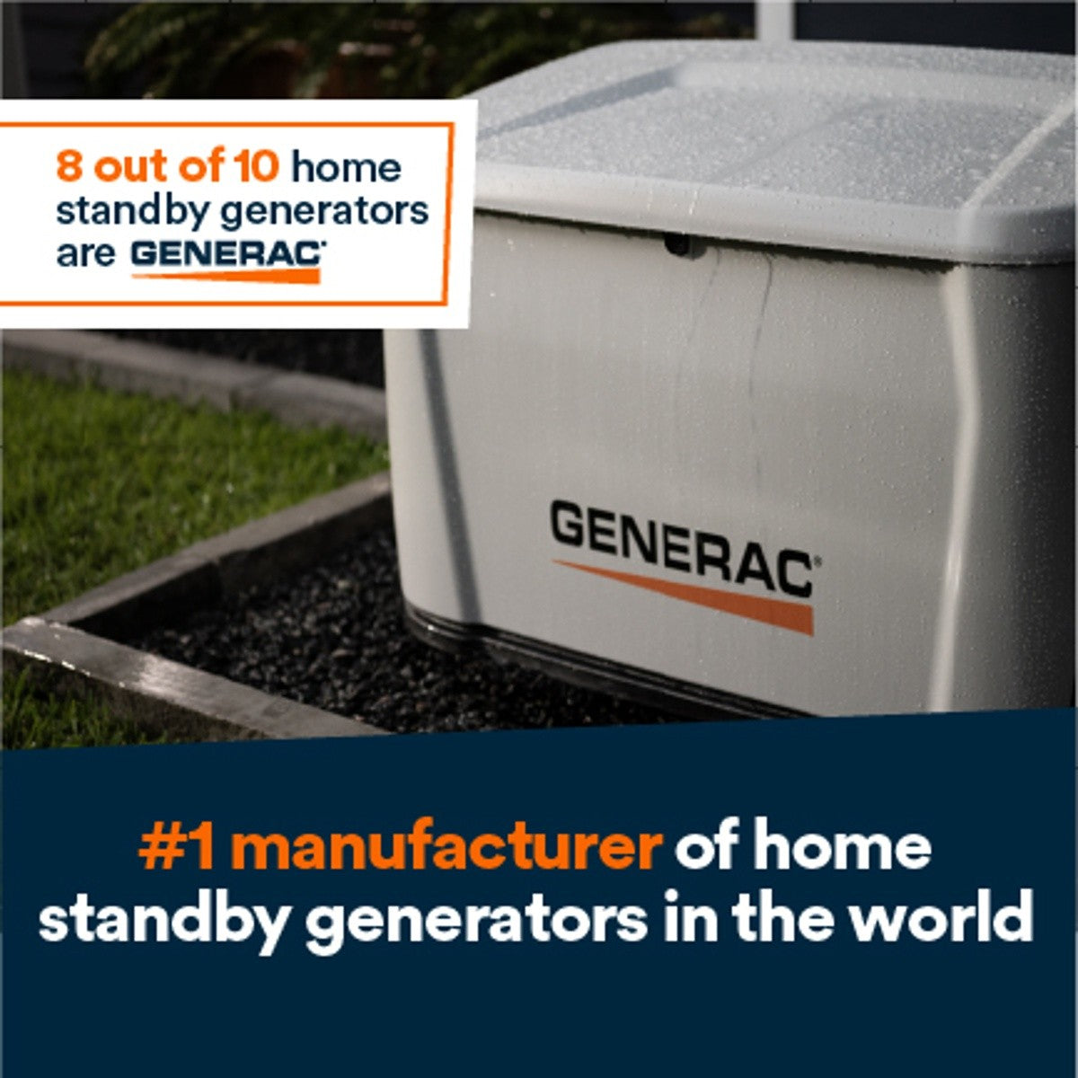 Generac 7325 22 kW 240V Air Cooled Standby Generator with 200 Amp Transfer Switch Cellular 46.4 x 26.3 x 30.7" - 3